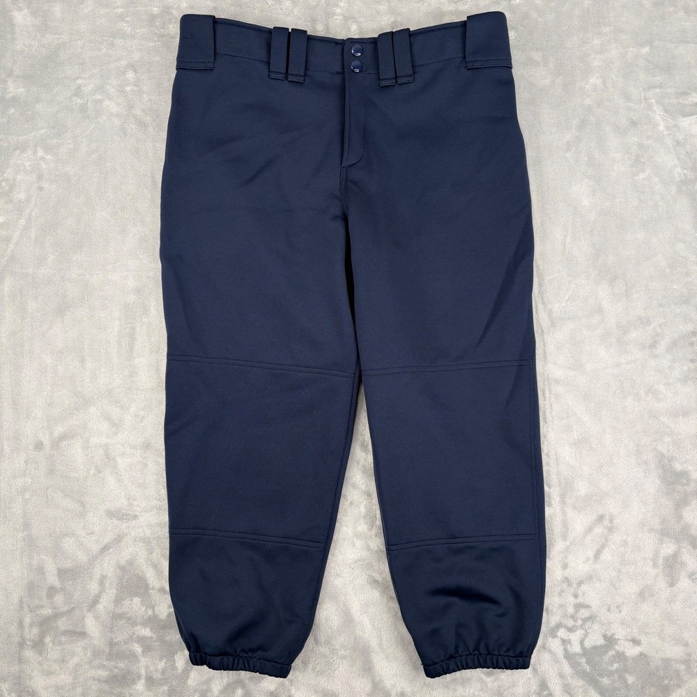 Mizuno Women Baseball Softball Pants Blue Large Athletic Logo‎ Embroidered